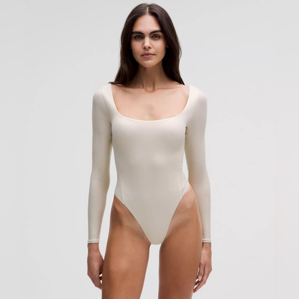 Lululemon Wundermost Ultra Soft Nulu Square Neck LongSleeve Bodysuit Shine - Picture 1 of 1